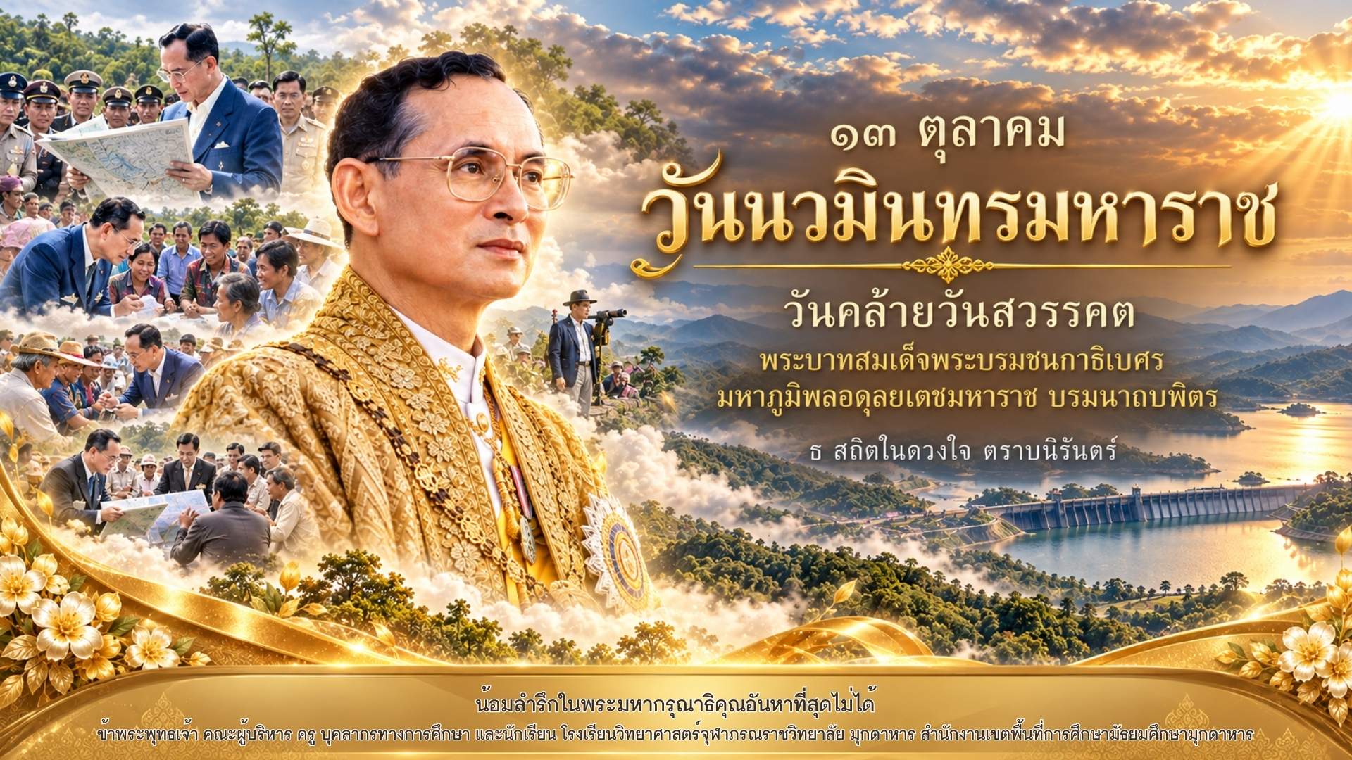 13 ตุลาคม 2569 วันนวมินทรมหาราช วันที่ระลึกถึงพระมหาราช รัชกาลที่ ๙ ผู้ยิ่งใหญ่